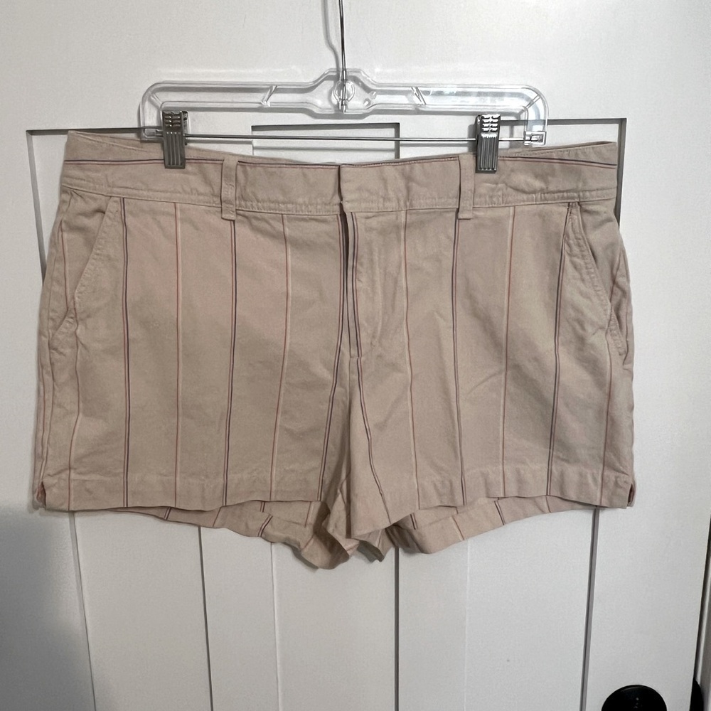 Gap City Short Chino 16 Beige Striped Plus Size Shorts